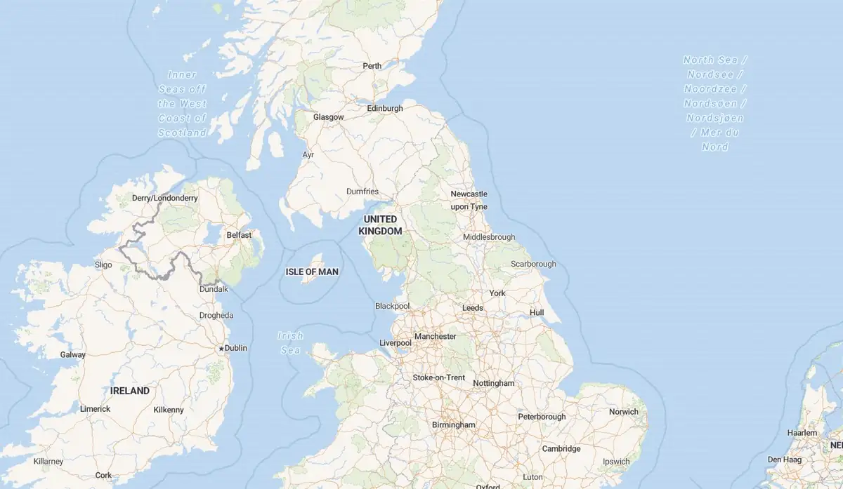 Map of the Great Britain electricity grid network